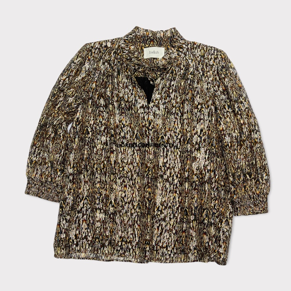 BA&SH Gallas Silk-Blend Ruffle Top - Picture 6 of 9
